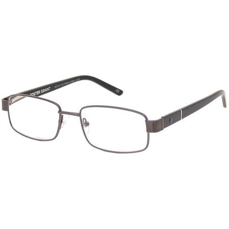 Foster Grant Men's Metal Plastic Reading Glasses, Lorenzo Gunmetal