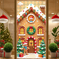 thumbnail image 3 of Festive Design Christmas Banner Gingerbread House Holiday Decor Snowy Scene for Winter Celebration Indoor Decoration Children Party, 3 of 9