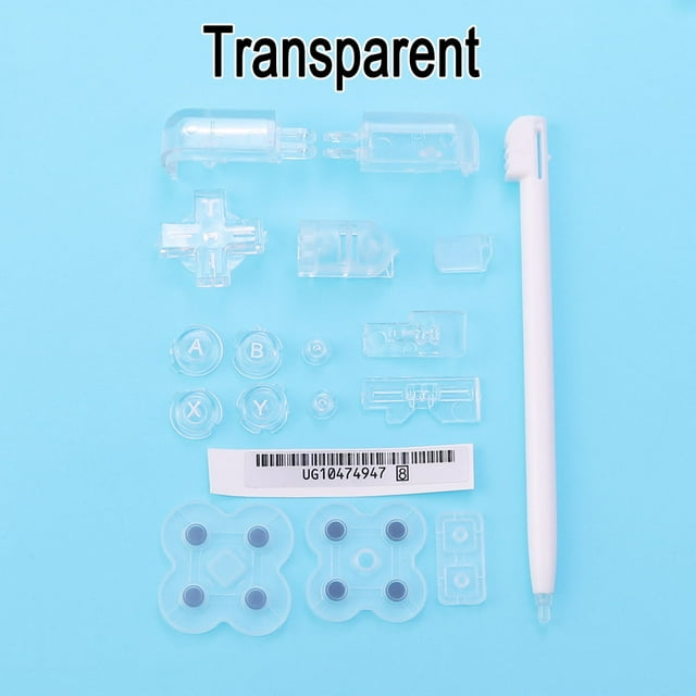 1Set For DS Lite/NDSL Replacement ABXY LRD Pad Cross Button Full Set of Buttons and Conductive Adhesive Buttons and Stylus Parts Transparent