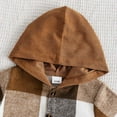 thumbnail image 5 of Zshosam Boys Jackets Boys Outwear Warm Coat Kids Toddler Baby Boys Autumn Winter Plaid Long Sleeve Cardigan Jacket Clothes Size 9 12 Months,(Brown 9-12 Months), 5 of 7