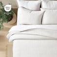 thumbnail image 4 of EverGrace 100% Cotton Quilt Queen Size, Pre-Washed Modern Grid Stitch Lightweight Bedspread Coverlet for All Season, Oversized 3-Piece Bedding Set with 2 Pillow Shams, Bright White, 4 of 8