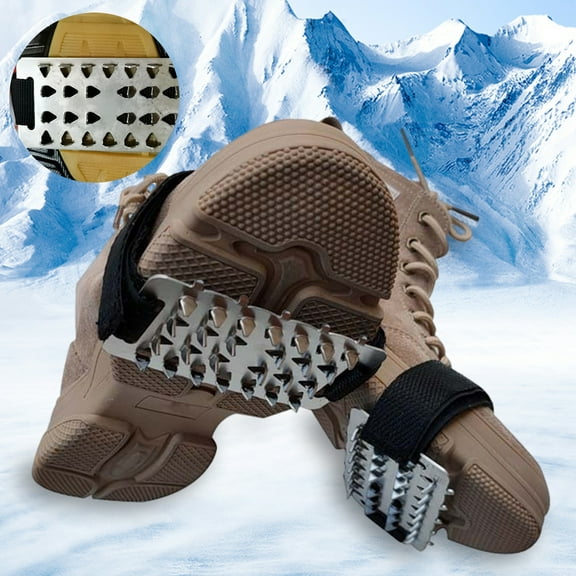 Skymirror 2/3/4/5 Pairs Shoes Crampons with 26 Stainless Steel Teeth Non-slip Shoes Covers Spikes Snow Traction Ice Cleat Outdoor Walking Climbing Hiking Winter Boots Grippers