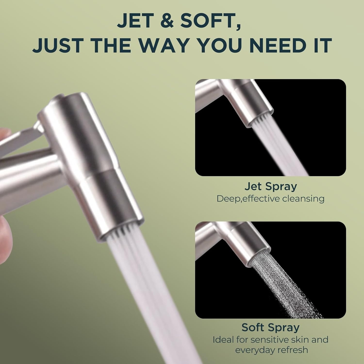 Handheld Bidet Sprayer for Toilet, Stainless Steel Jet Spray Kit Adjustable Pressure, Leak-Proof Jet Spray, Feminine Wash & Muslim Shower, Wall/Toilet Mount