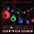 thumbnail image 3 of Luces de cadena de Halloween, decoración de luces de cadena de globo ocular de Halloween, luces de cadena que funcionan con pilas, 30 luces LED, diseño a prueba de polvo e impermeable,, 3 of 5