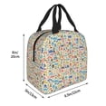 thumbnail image 2 of Rateoe Famous Places Pattern Insulated Lunch Bag with Thick Aluminum Foil Lunch Tote Bag with Front Pocket for Men and Women, Ideal for Work, School, Picnics, and Travel, 2 of 5