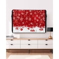thumbnail image 3 of Outdoor TV Cover 52 to 55 Inch Weatherproof, Red Balls Christmas Waterproof TV Screen Protector for Outside Decor with Zipper and Pocket 52"L x 30"H , Xmas White Winter Snowflake, 3 of 7