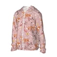 thumbnail image 2 of Daiia Beautiful Fox UPF 50+ Sun Protection Hoodie Jacket Lightweight Long Sleeve Sun Shirt for Women Men with Pocket Hiking Outdoor-Small, 2 of 9