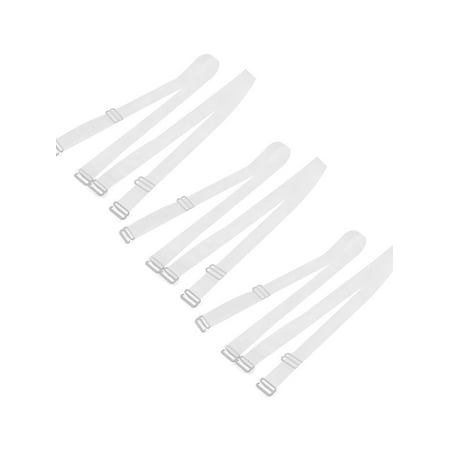 Unique Bargains 6pcs Replacement Elastic Striped Band Bra Shoulder Straps Clear for Women
