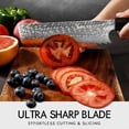 thumbnail image 2 of Plys Japanese Nakiri Knife, 6.6 Inch Damascus Chef Knife, Professional Kitchen Knife Razor Sharp Meat Cleaver with G10 Ergonomic Handle, 2 of 6