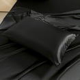 Btargot 4Pcs Black Satin Sheets Set Queen Silk Sheets 13" Deep Pocket