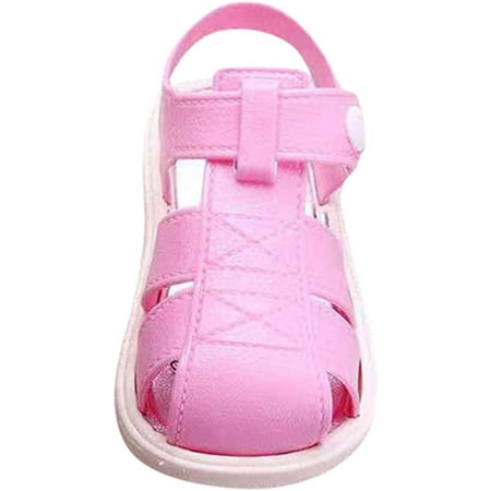 

Baby Boys Girls Sandals Closed Toe Leather Sandals Soft Sole Hook Loop Shoes Summer for Toddler/Little Kid/Big Kid