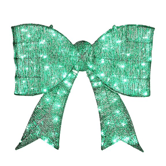 Alvantor 28.3 in Pre-Lit Giant Christmas Bow with 124 Green LED Lights, Indoor and Outdoor Christmas Decorations