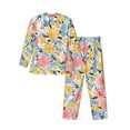 thumbnail image 2 of Kll Watercolor Wildflowers Sleepwear Mens Flannel Pajamas,Long Cotton Pj Set, 2 of 9