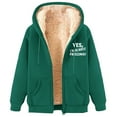 thumbnail image 3 of Aboser Womens Sherpa Hoodies Zip Up Fleece Sweatshirt Coats Cozy Warm Long Sleeve Winter Hoodie Jackets with Pockets Army Green XL, 3 of 5