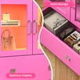 thumbnail image 2 of Heynemo 27'' Tall Display Cabinet with Acrylic Doors and LED Lights, Pink, 2 of 10