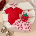 thumbnail image 2 of Gubotare Baby Girl Outfits Romper Set Baby Girls Birthday Outfit Romper Tulle Tutu Skirt with Headband Sets Baby Princess Dress 0 3 6 9 12 18 24 Months (Red,Size 12-18 Months), 2 of 9