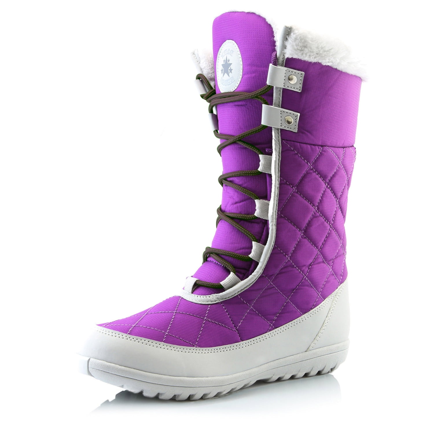 purple tall boots