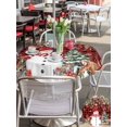 thumbnail image 4 of Outdoor Tablecloth with Umbrella Hole and Zipper, Red Black Plaid Christmas Round Table Cloth 54 Inch Waterproof Tablecloth, Snowman Xmas Tree Poinsettia Picnic Table Cover for Patio Camping, 4 of 7