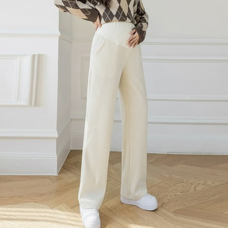 

Women Fashion Loose And Heavy Casual Trousers Corduroy Maternity Wide Leg Trousers