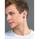 thumbnail image 3 of Pendientes de botón Redondos PROSTEEL con Circonia cúbica negra brillante de plata esterlina para hombres y niños, 3 of 7