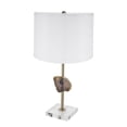 thumbnail image 3 of A&B Home Table Lamp with Agate Slice and Drum Shade - 14"Dia. x 25"H - White/Gold, 3 of 6