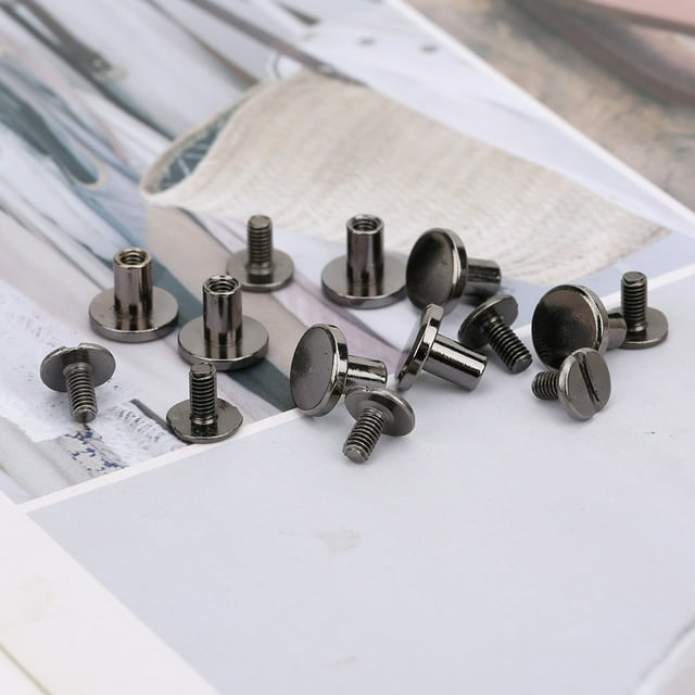 Rivet Kit 50 Set 8mm Pure Copper Flat Head Rivets Leather Strap Screws Kit For Notebook Binding