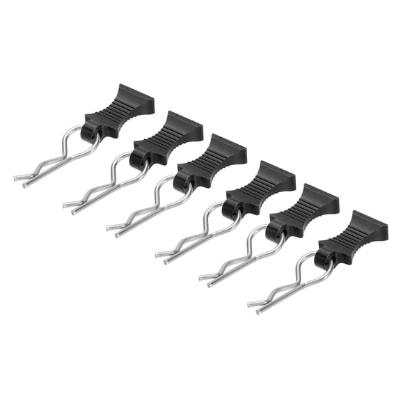 Uxcell 6pcs RC Body Clips with Pull Tabs for 1/8 1/10 Scale Model RC Car Crawler Truck Shell Replacement Parts(Black)