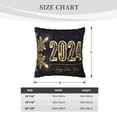 thumbnail image 4 of Bingfone Happy New Year 2024 (5) Linen Throw Pillow Covers Cushion Case Pocket Button Vintage Farmhouse Pillowcase for Sofa Couch Bed 16"x16", 4 of 9