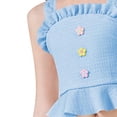 thumbnail image 5 of Odeerbi 12-15 Years Teen Girls 2-Piece Swimsuit Set Summer Flower Decoration Ruffle Tankini with Swim Skirt, 5 of 6