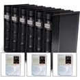thumbnail image 1 of Bellagio-Italia Black Leather Disc Storage Binder Perfect for CDs, DVDs, Blu-Rays, and Video Games. 6 Pack Includes 24 Additional Insert Sheets - Set Holds 384 Discs Total., 1 of 2