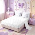 thumbnail image 3 of Manfei Purple Dreamy Bow 7-Piece King Bedding,Kawaii Dreamy Bowtie King Bed in a Bag,Reversible, 3 of 7