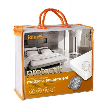 Cooling Mattress Cover King joluzzy Zippered Mattress Protector - 100% Bed Bug Proof / Waterproof Six-Sided Mattress Encasement - Cotton Terry, Breathable, Noiseless, Hypoallergenic, Vinyl-Free, King Size ()