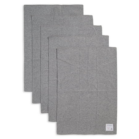 

Burt s Bees Baby Burp Cloths 100% Organic Cotton Heather Grey 5-Pack