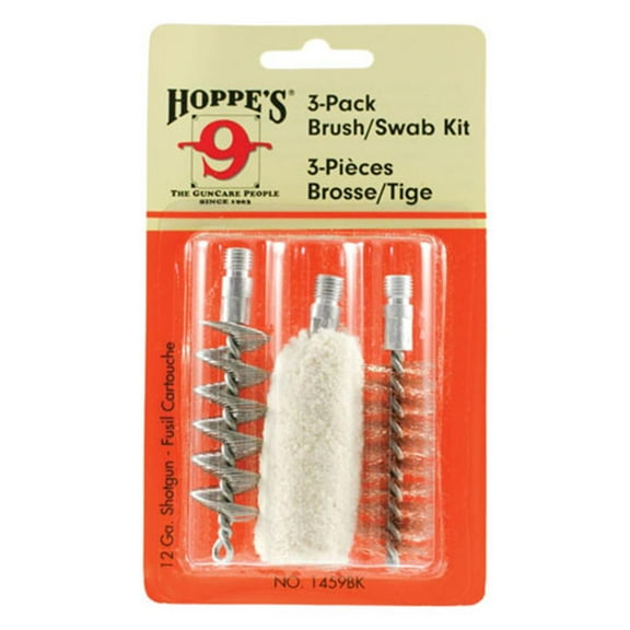 Hoppe's 3-Pack Brush/Swab Kit - Shotgun Cleaning Kits, 12 Gauge