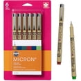 thumbnail image 1 of shiyou-Sakura Pigma Micron Fineliner Stylos - Stylos d'Encre Noire et Colorée d'Archive - Stylos pour Écrire, Dessiner Ou Journaliser - Encre Colorée Noire et Assortie - Taille 05 Points - Lot de 6, 1 of 4