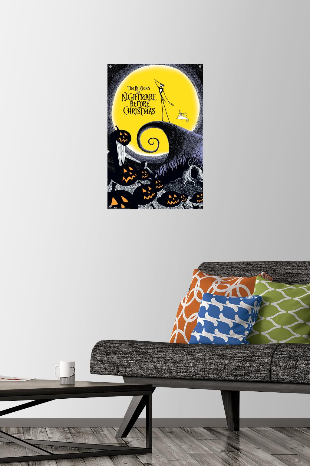 Disney Tim Burton's The Nightmare Before Christmas Wall Poster with Push Pins, 14.725" x 22.375"