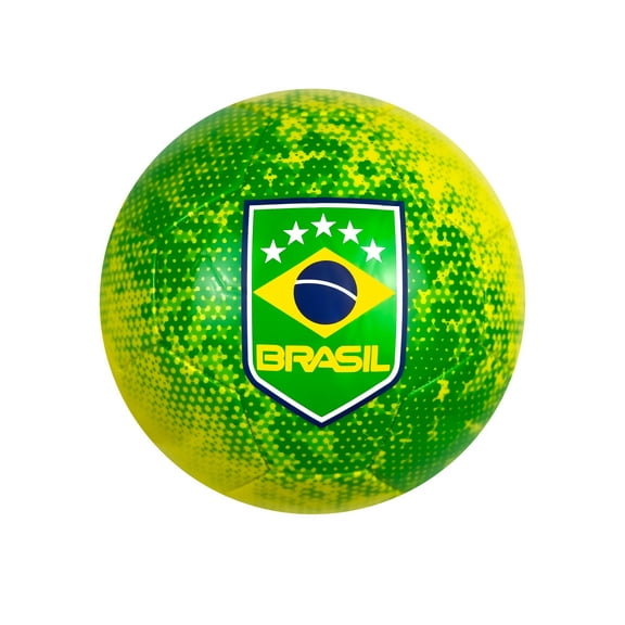 Icon Sports Brazil Fan Soccer Ball, Yellow/Green, Polyurethane, Size 4