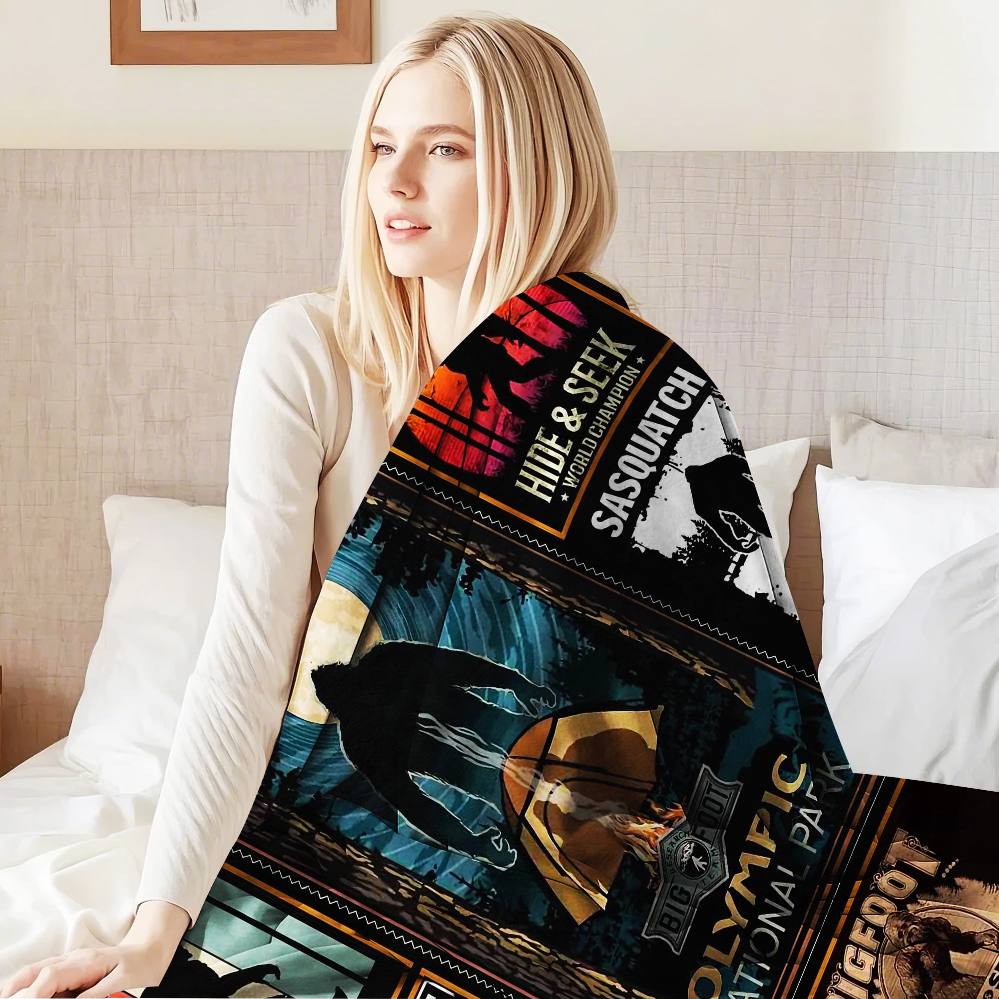 Flannel Fleece Throw Blanket Bed Blanket, Lightweight Cozy Plush Blanket for Sofa Couch, Ape Man 50"X60"