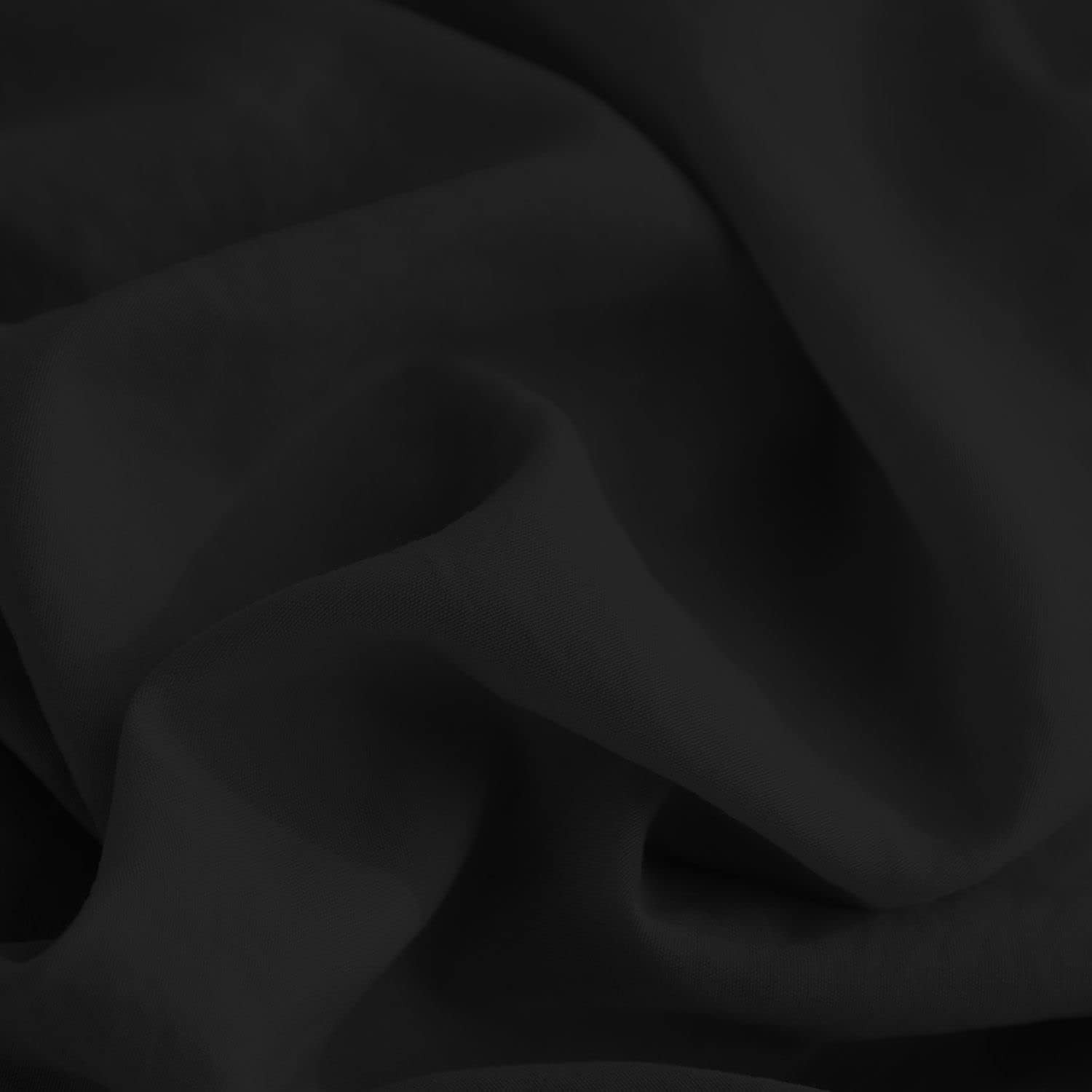 D.N.G. BEDDINGS Luxurious 3 Piece Double Ruffle Duvet Cover With Zipper Closure, 100% Egyptian Cotton, 800 Thread Cotton Super King Size Black Solid