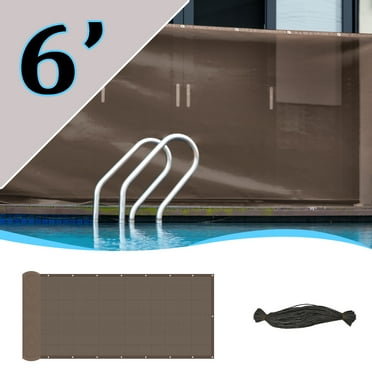 XUSKY 6ft x 50ft Vinyl Coated Fence Privacy Screen Chain Link Mesh with Ropes - Brown