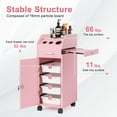 thumbnail image 4 of Ktaxon Salon Trolley Cart with Wheels, Mobile Beauty Station with Cabinet, Pink, 4 of 8