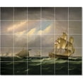 thumbnail image 1 of Ceramic Tile Mural-James Buttersworth Ships Tile Mural Traditional Construction. 72" w x 60" h using (30) 12 x 12 ceramic tiles, 1 of 3