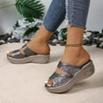 thumbnail image 4 of Sequin Orthopedic Wedge Sandals for Women with Arch Support Comfortable Platform Dress Slides Slippers, 4 of 7
