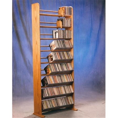wood shed 901 solid oak 9 row dowel cd rack - walmart.com
