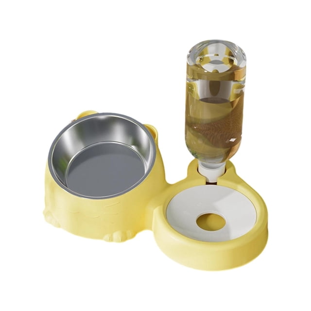 TIELUTT Double Cat Bowl Feeder with Automatic Water Dispenser Food And Water Bowl Elevating Pet Food Station with Storage Dog Food Measuring Cups Cat Clear Automatic Reptile Feeder Cat Food Containers