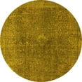 thumbnail image 1 of Ahgly Company Indoor Round Abstract Yellow Modern Area Rugs, 8' Round, 1 of 4