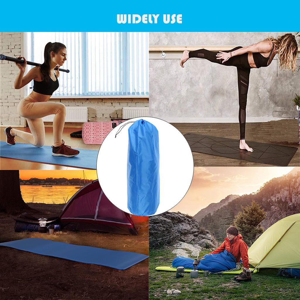 Sleeping Pad Yoga Mat Drawstring Storage Bag Case Sack Light-weight Blue 