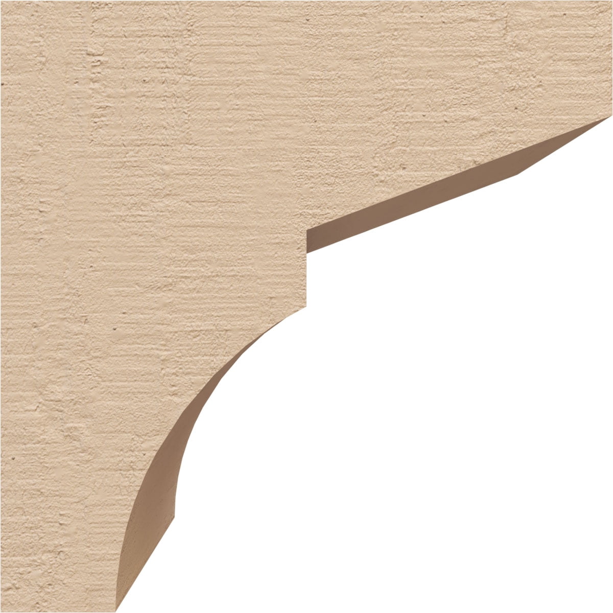 4"W x 4"D x 4"H Wide Monterey Rough Cedar Woodgrain TimberThane Corbel, Primed Tan
