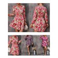 thumbnail image 4 of Vestido, Vestido de manga larga para mujer Mini vestido floral vintage de vacaciones Tomshoo Melon rojo/Grande, 4 of 7