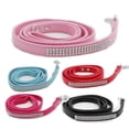 thumbnail image 3 of PU Leather Dog Leash Training Walking Pet Leash Products Colorful Walking Leashes with Sparkly Studded Rhinestone for Cats or Dogs (Red), 3 of 6